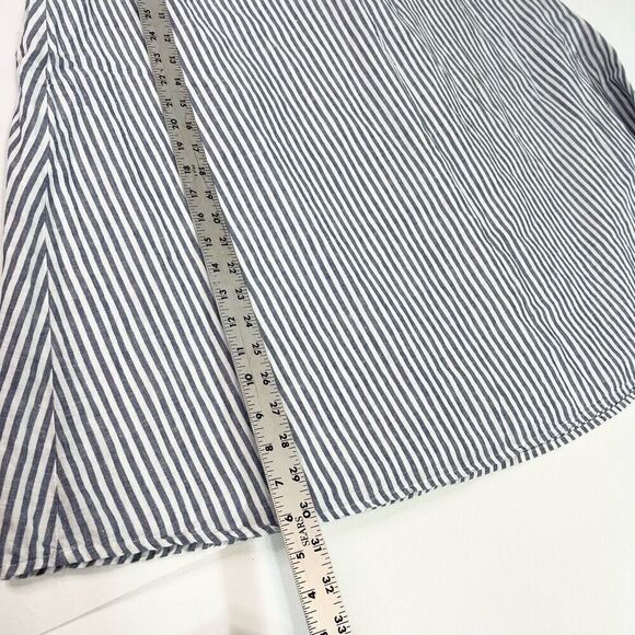 Talbots Plus Skirt Womens 1X Blue White Striped A-Line Preppy Nautical Linen - Picture 2 of 9